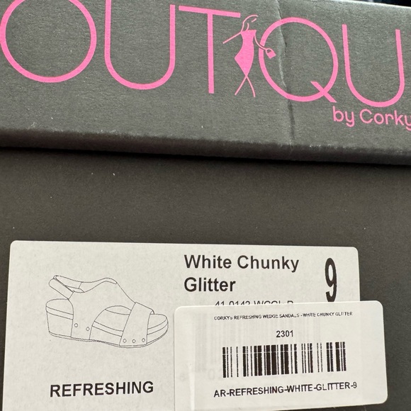 Corkys white chunky glitter sandals - Picture 2 of 5